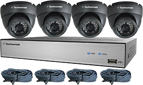 TECHNOMATE TM-4 NVR KIT 4-CHANNEL 4 X GREY 2MP DOME CAMERAS & 1TB HDD